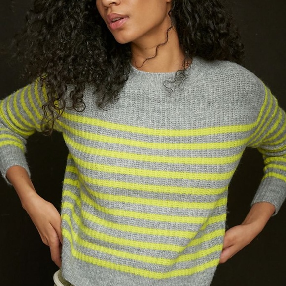 Anthropologie Sweaters - Anthropologie Desta Neon Striped Pullover COZY